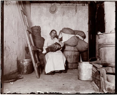 "The Italian Rag-picker," by Jacob Riis, from his book, How the Other Half Lives.  Photo from Museum of the City of New York. 
